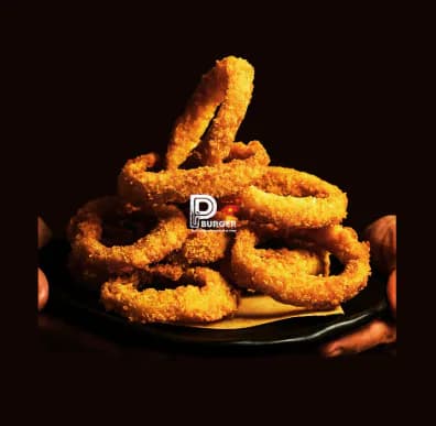 Golden crispy onion rings
